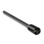 Cylinder End Cut Carbide Burr, Double Cut - 6" Long x 1/4" Shank