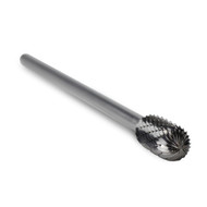 Cylinder Radius End Carbide Burr, Double Cut - 6" Long x 1/4" Shank