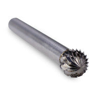 Ball Shape Carbide Burr, Double Cut - 1/4" Shank