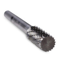 Cylinder Shape Carbide Burr, Double Cut - 1/4" Shank