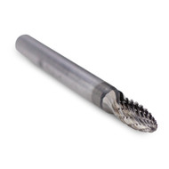 Flame Shape Carbide Burr, Double Cut - 1/4" Shank