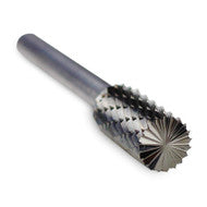 Cylinder End Cut Carbide Burr, Double Cut - 1/4" Shank