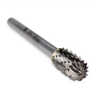 Cylinder Radius End Carbide Burr, Double Cut - 1/8" Shank