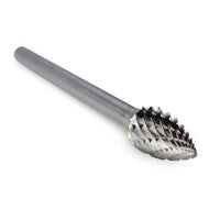 Pointed Tree Carbide Burr, Double Cut - 1/8" Shank