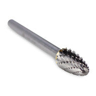 Rounded Tree Carbide Burr, Double Cut - 1/8" Shank