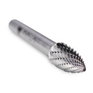 Pointed Tree Carbide Burr, Double Cut - 1/4" Shank