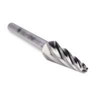 Taper Radius End Carbide Burr, Aluma Cut - 1/4" Shank