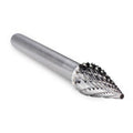 Cone Shape Carbide Burr, Double Cut - 1/4" Shank